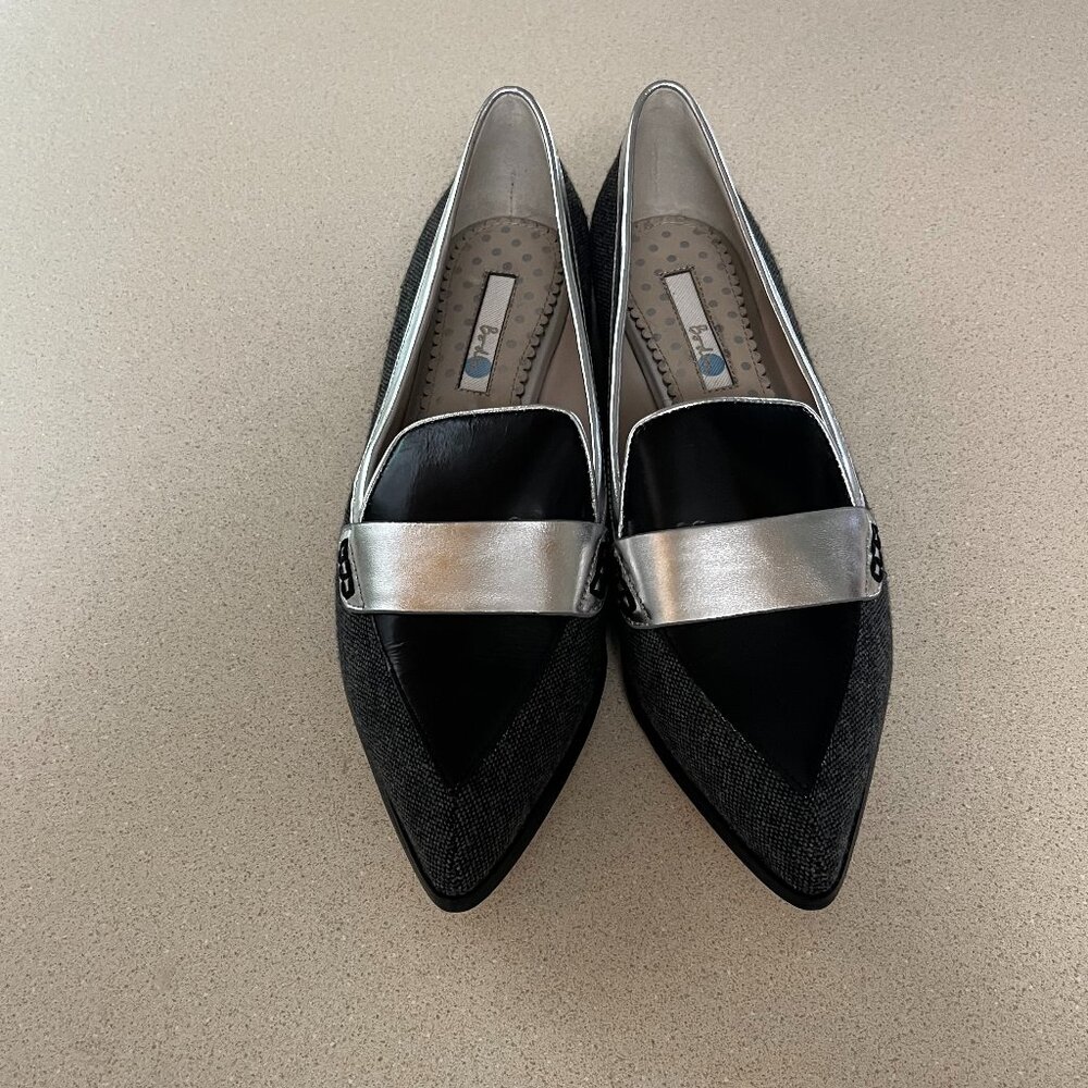 Boden flat shoes.  Black and silver. Size 40.  Never worn.